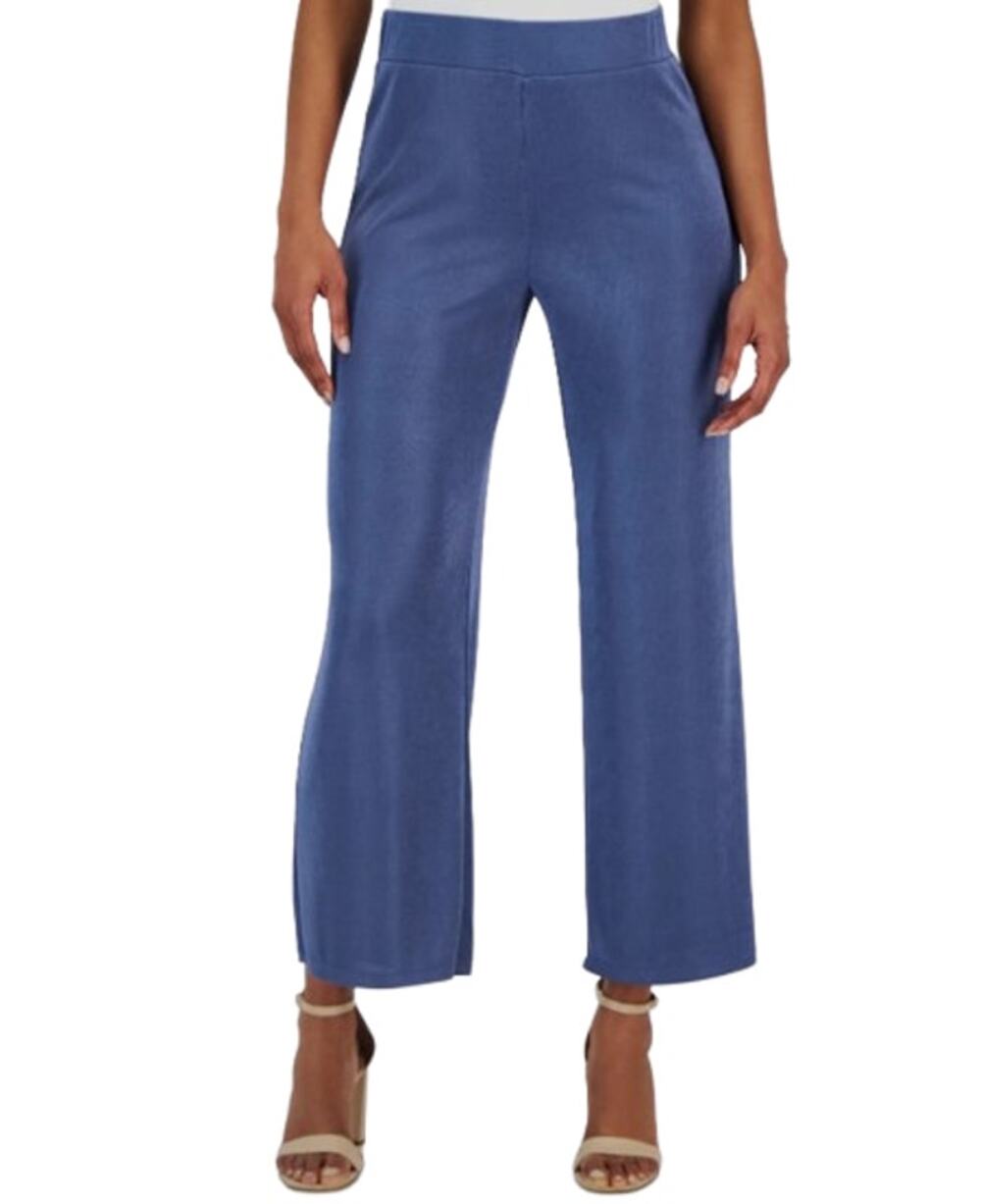 KASPER Women's Traveler's Knit Pull-On Wide-Leg Pants 2X Plus Blue Heron NWT